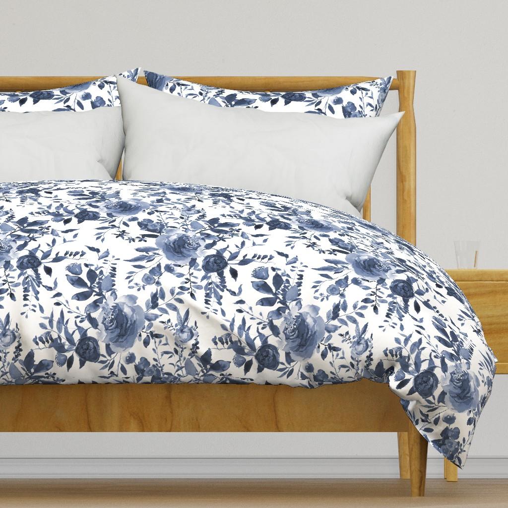 Duvet Covers |   18″ blue and white florals Duvet Cover Bedding 18" Blue And White Florals