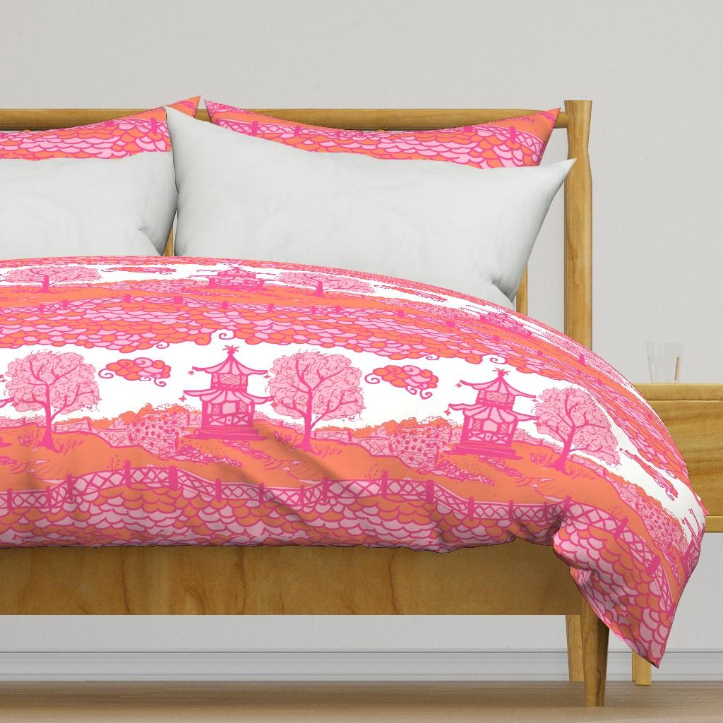 Duvet Covers |   Cloud_Pagoda-orange/pink Duvet Cover Bedding Cloud_Pagoda-Orange,Pink