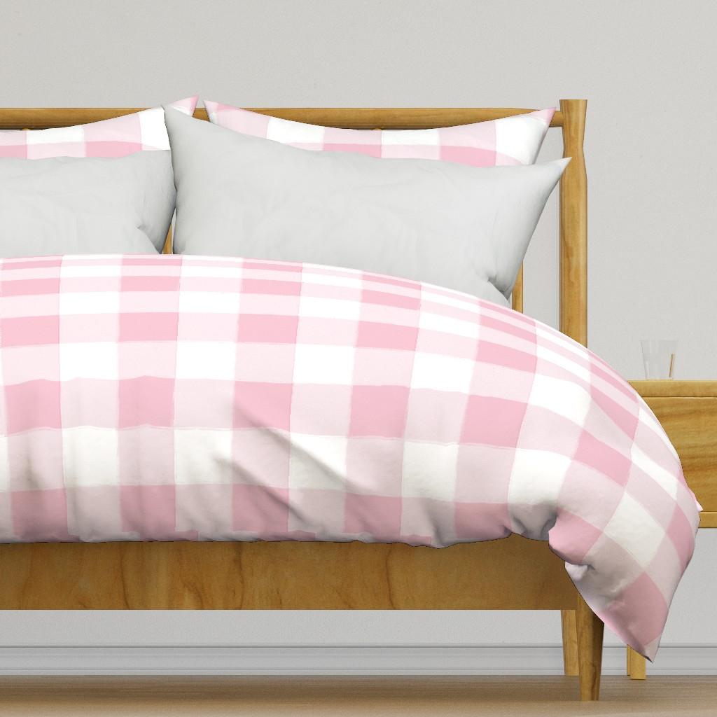 Duvet Covers |   Large Azalea Pink Buffalo Check Gingham Duvet Cover Bedding Duvet Covers