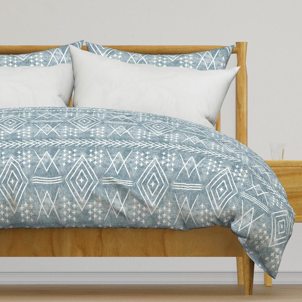 Duvet Covers |   (large scale) vintage moroccan – dusty blue Duvet Cover Bedding (Large Scale) Vintage Moroccan - Dusty Blue