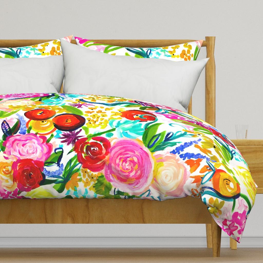 Duvet Covers |   Neon Summer Floral (Extra Large Size 54″ Repeat)  Duvet Cover Bedding Duvet Covers