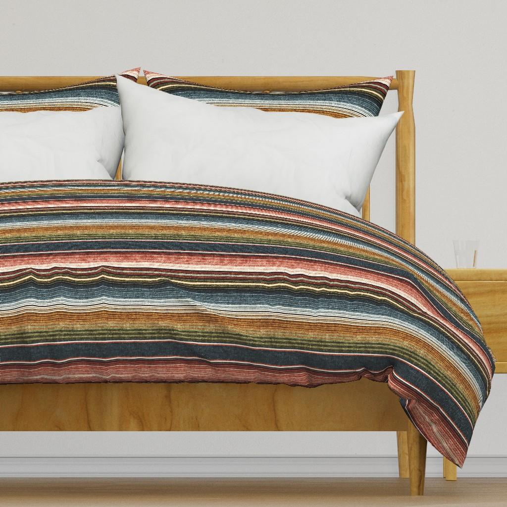 Duvet Covers |   (small scale) serape southwest stripes – earth –  LAD19 Duvet Cover Bedding (Small Scale) Serape Southwest Stripes - Earth - Lad19