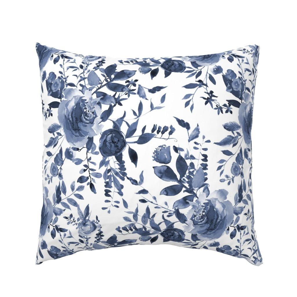 Euro Pillow Shams |   18″ blue and white florals Euro Pillow Sham Bedding 18" Blue And White Florals