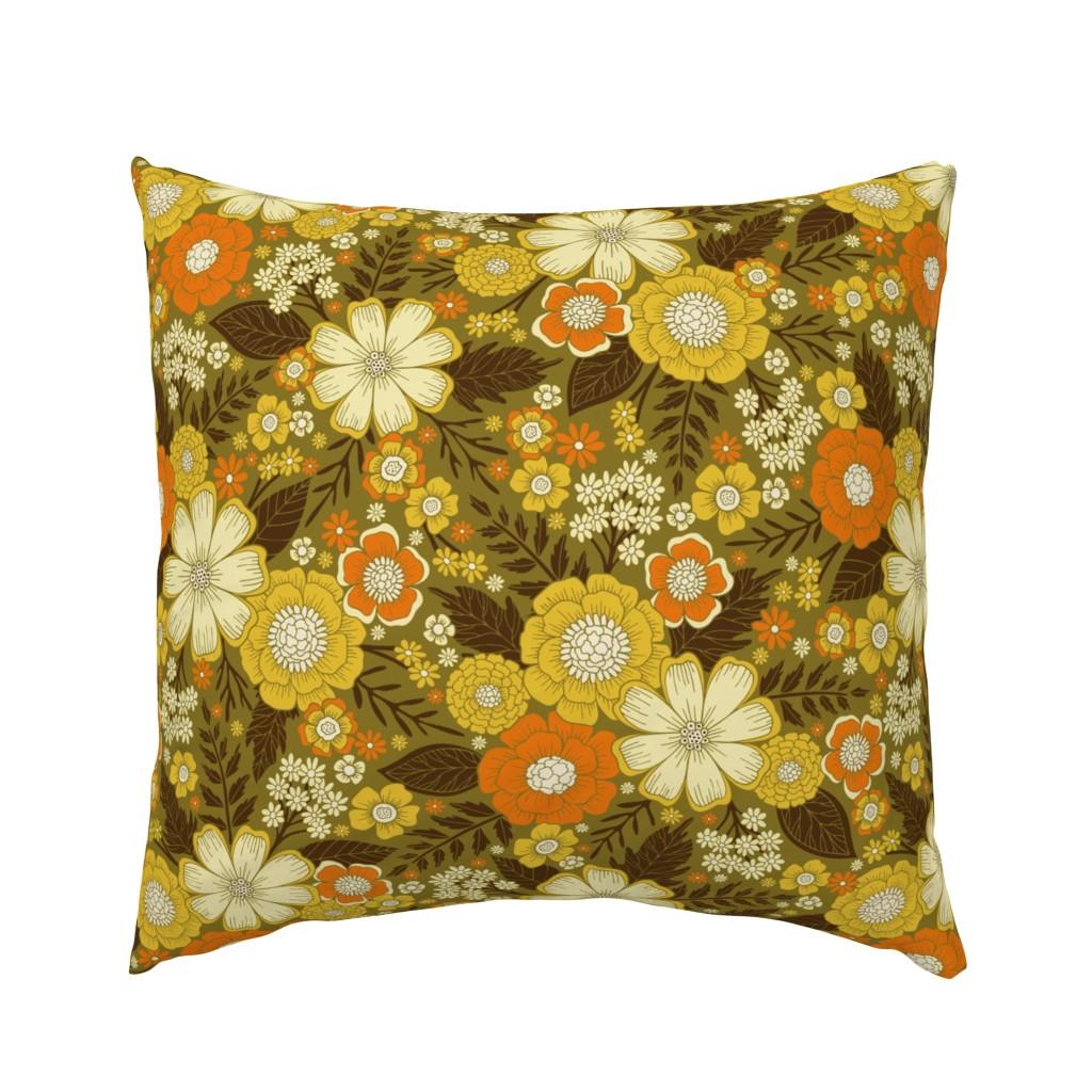 Euro Pillow Shams |   1970s Retro/Vintage Floral Pattern Euro Pillow Sham Bedding 1970S Retro,Vintage Floral Pattern