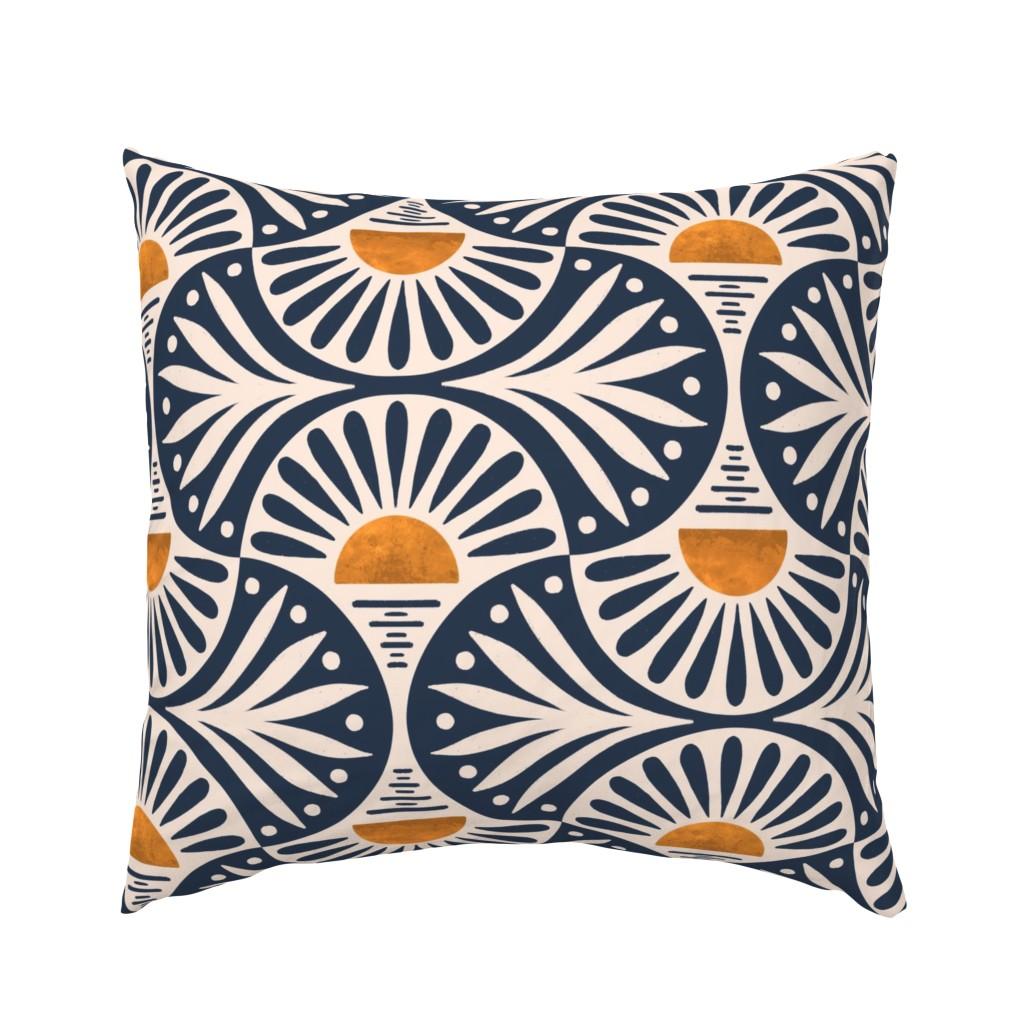 Euro Pillow Shams |   Art Deco Sunset And Leaves Euro Pillow Sham Bedding Art Deco Sunset And Leaves