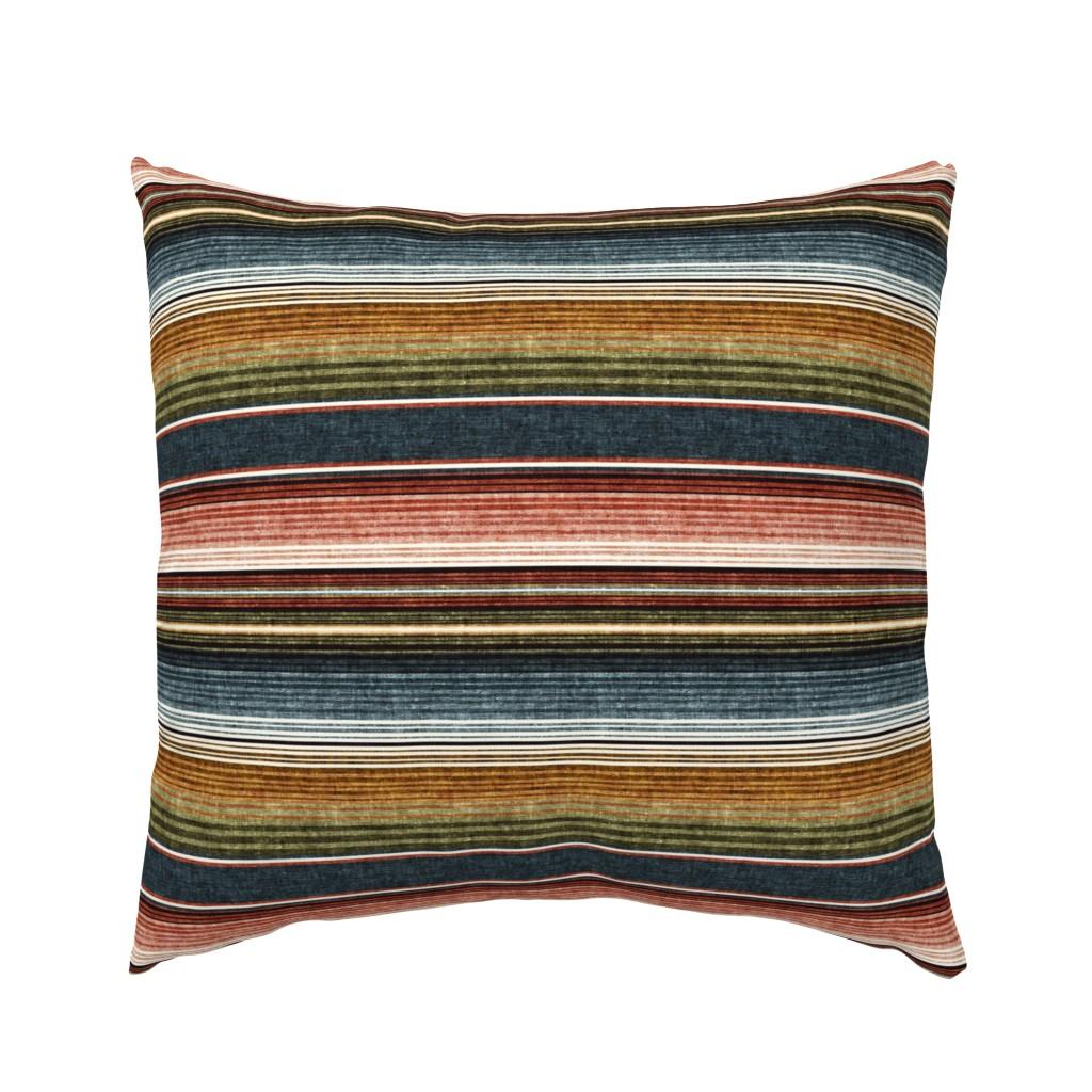 Euro Pillow Shams |   (small scale) serape southwest stripes – earth –  LAD19 Euro Pillow Sham Bedding (Small Scale) Serape Southwest Stripes - Earth - Lad19