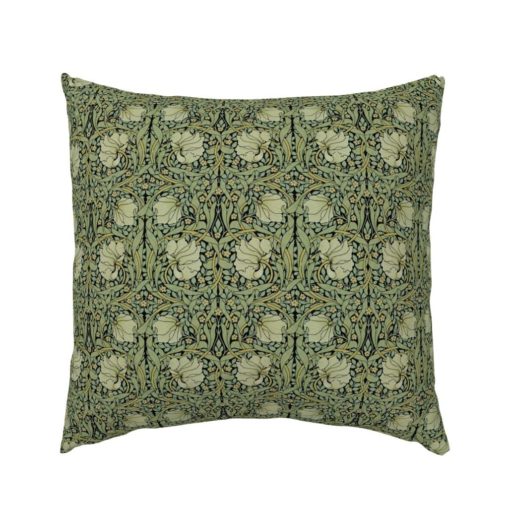 Euro Pillow Shams |   William Morris ~ Antiqued Pimpernel ~ Original on Black ~ Medium Euro Pillow Sham Bedding Euro Pillow Shams