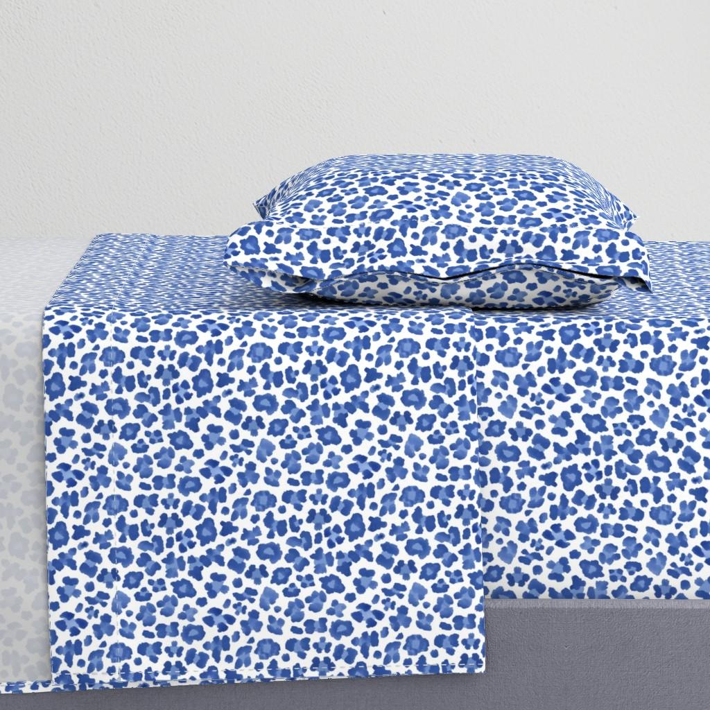 Sheet Sets |   6″ Blue Leopard Print Sheet Set Bedding 6" Blue Leopard Print