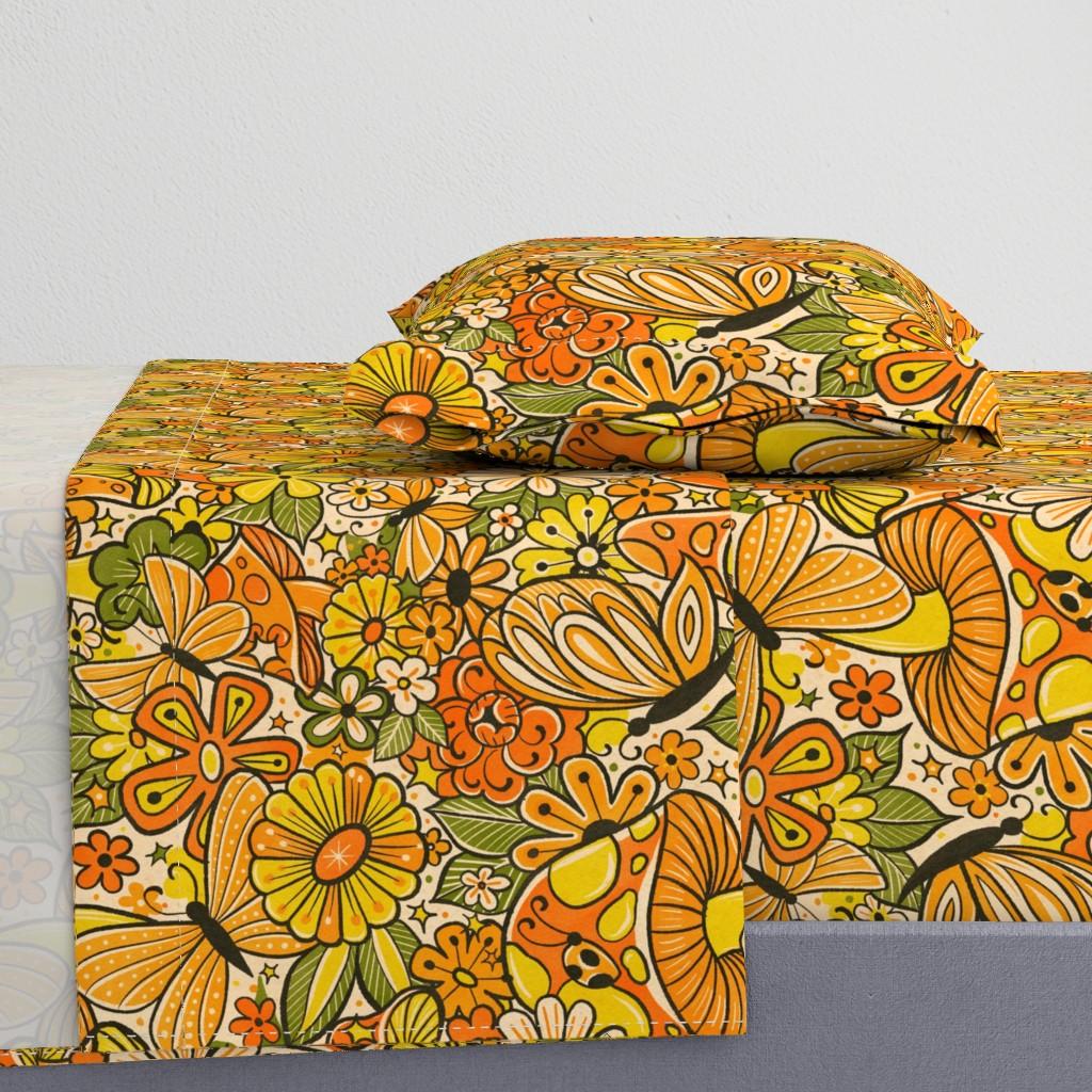 Sheet Sets |   70s Citrus Mushroom Bloom Sheet Set Bedding 70S Citrus Mushroom Bloom