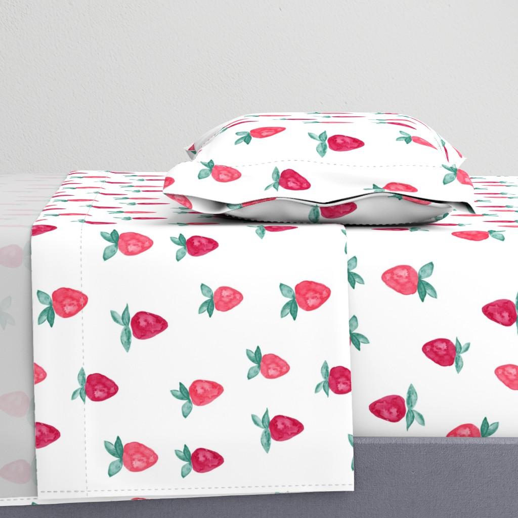 Sheet Sets |   (large) watercolor strawberries || bold Sheet Set Bedding Sheet Sets