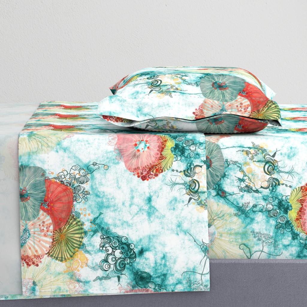 Sheet Sets |   life at sea in aqua with Urchins and jelly fish Sheet Set Bedding Life At Sea In Aqua With Urchins And Jelly Fish