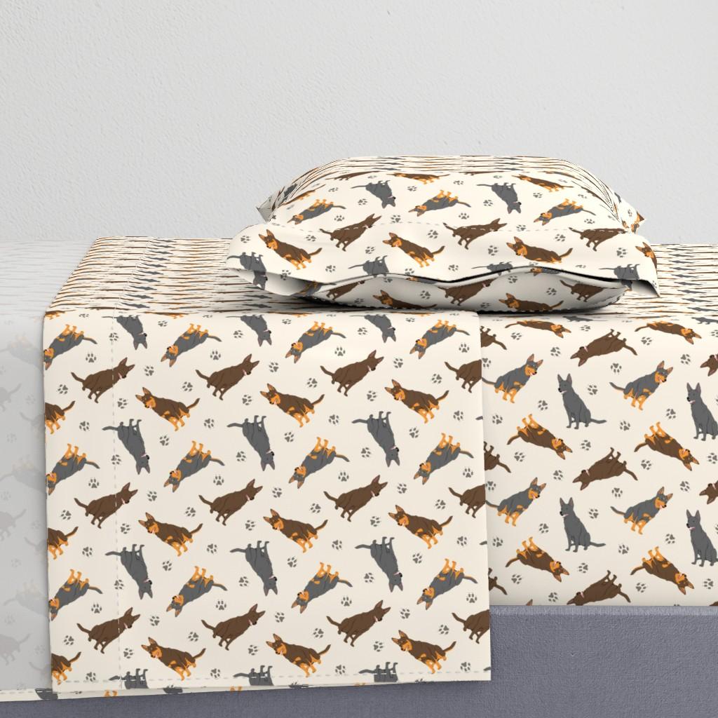 Sheet Sets |   Tiny Australian Kelpies – tan Sheet Set Bedding Sheet Sets