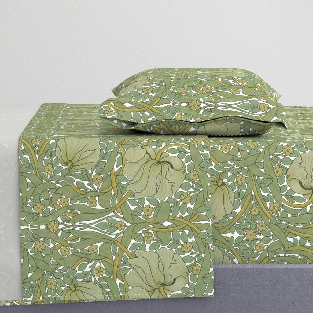 Sheet Sets |   William Morris ~ Antiqued Pimpernel ~ Original on White ~ Large  Sheet Set Bedding Sheet Sets