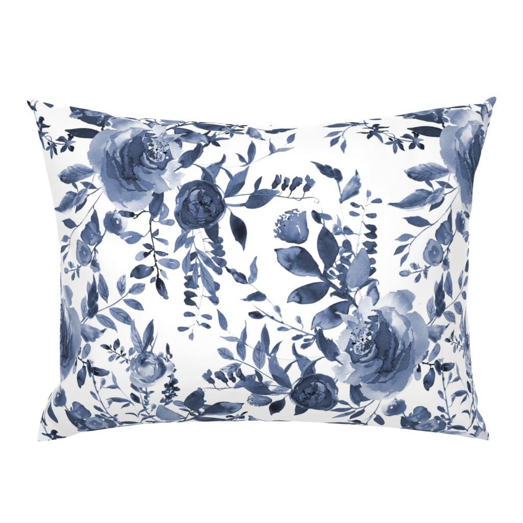 Standard Pillow Shams |   18″ blue and white florals Standard Pillow Sham Bedding 18" Blue And White Florals