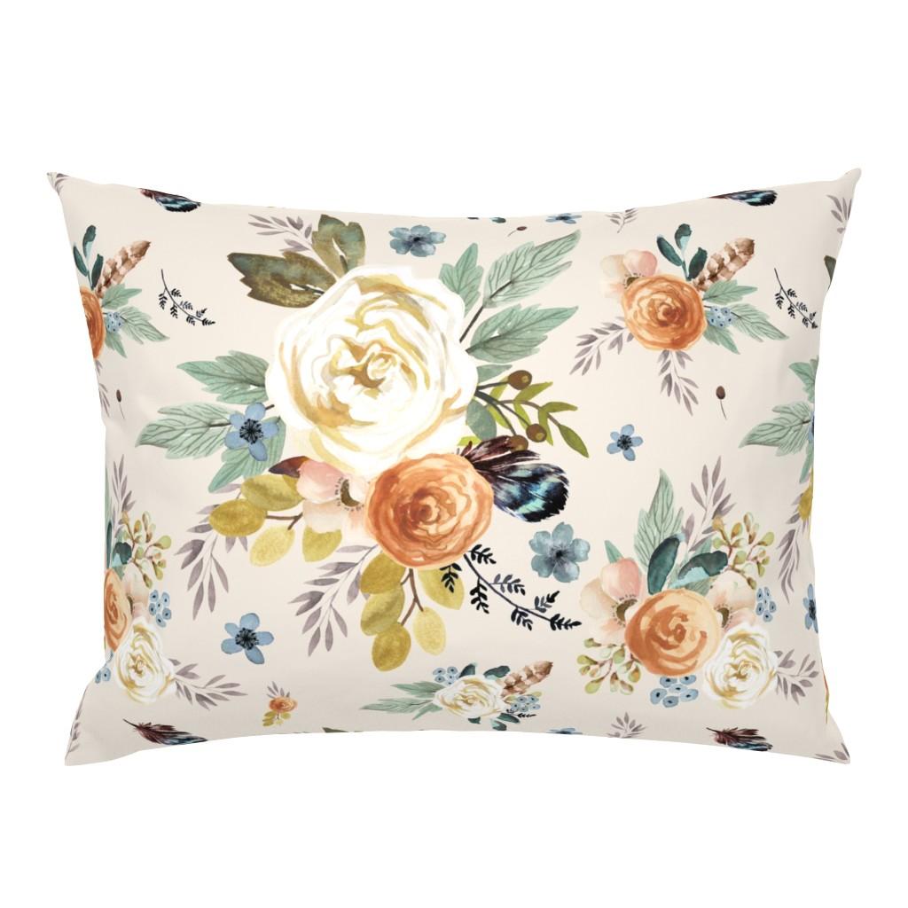 Standard Pillow Shams |   18″  Western Autumn / More Florals /Ivory Standard Pillow Sham Bedding 18" Western Autumn , More Florals ,Ivory