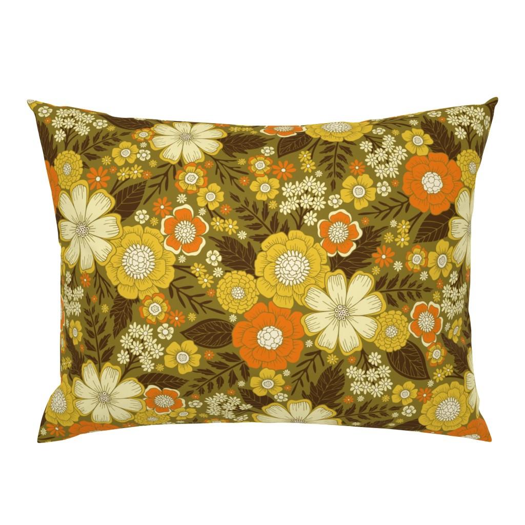 Standard Pillow Shams |   1970s Retro/Vintage Floral Pattern Standard Pillow Sham Bedding 1970S Retro,Vintage Floral Pattern