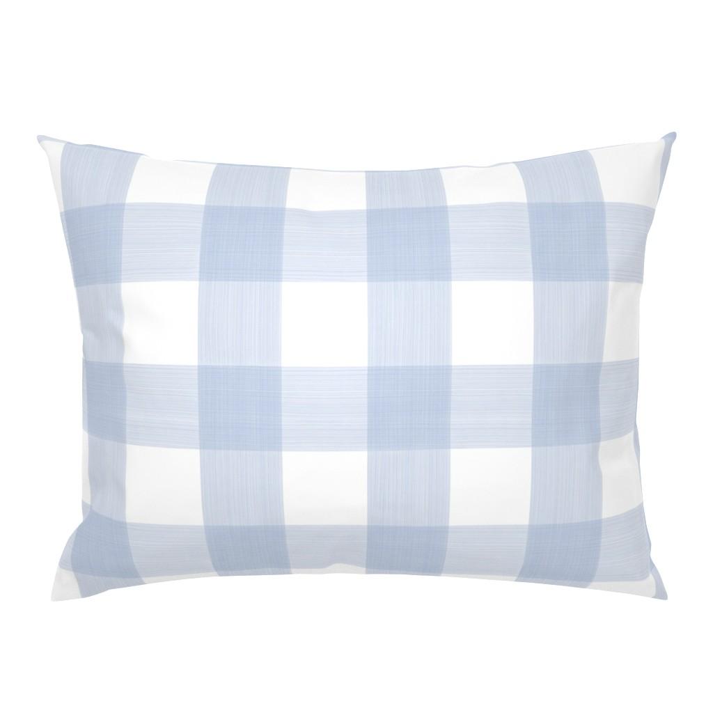 Standard Pillow Shams |   3″ Buffalo Plaid half shade Soft Blue and white Standard Pillow Sham Bedding 3" Buffalo Plaid Half Shade Soft Blue And White