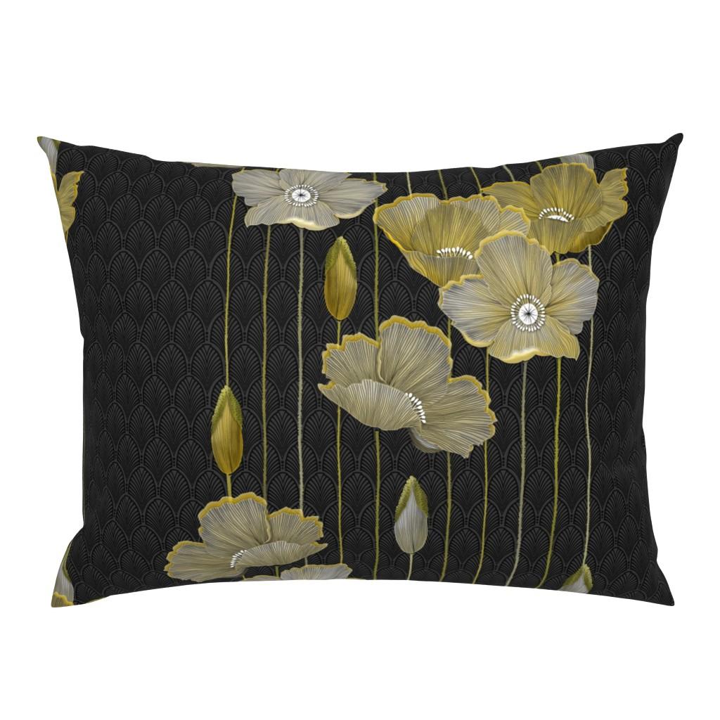 Standard Pillow Shams |   Big Golden Poppies Version 2  Standard Pillow Sham Bedding Big Golden Poppies Version 2