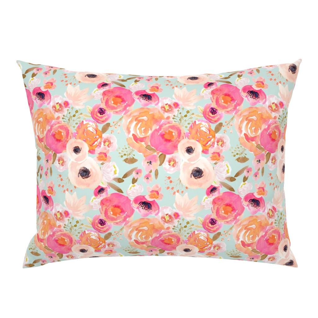 Standard Pillow Shams |   INDY BLOOM BLUSH Florals BLUE B Standard Pillow Sham Bedding Standard Pillow Shams