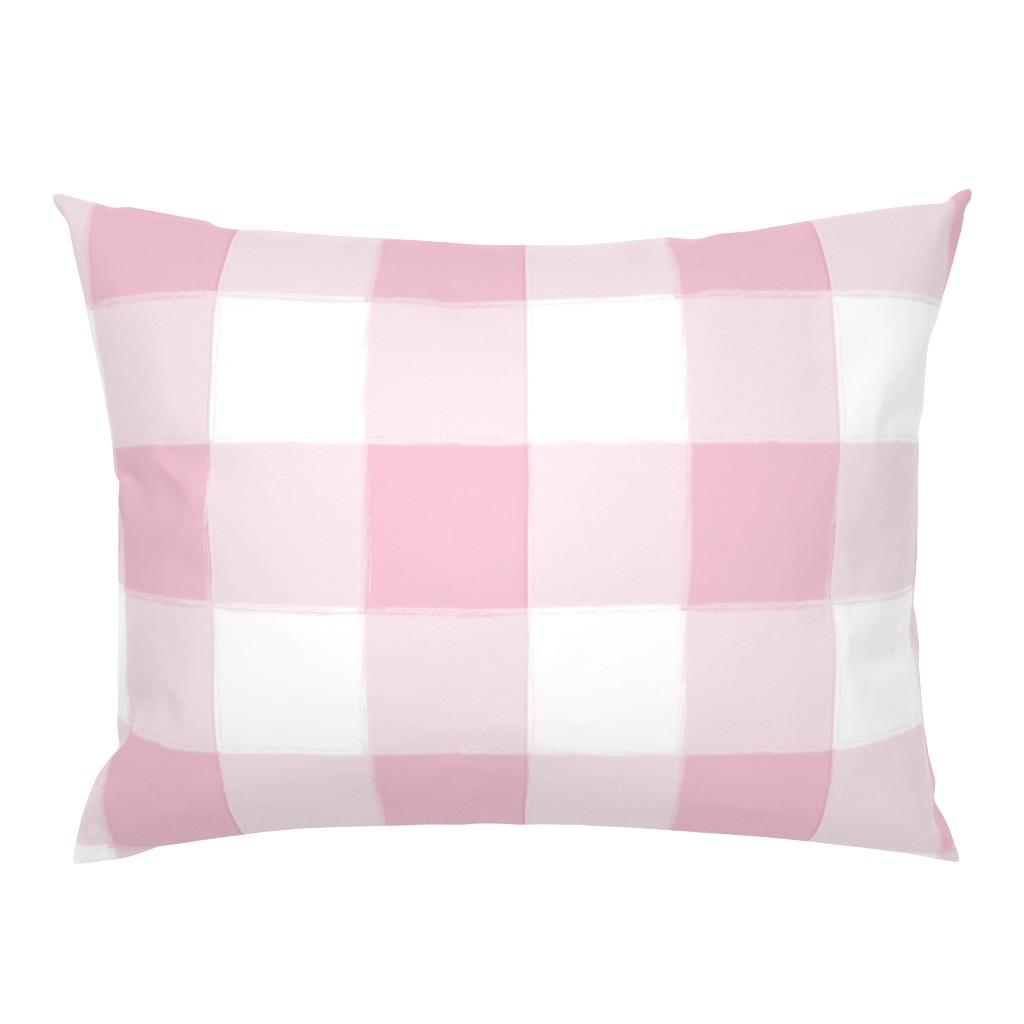 Standard Pillow Shams |   Large Azalea Pink Buffalo Check Gingham Standard Pillow Sham Bedding Large Azalea Pink Buffalo Check Gingham