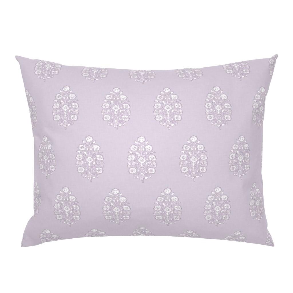 Standard Pillow Shams |   Lavender mughal violet flower lavender floral block print Standard Pillow Sham Bedding Lavender Mughal Violet Flower Lavender Floral Block Print