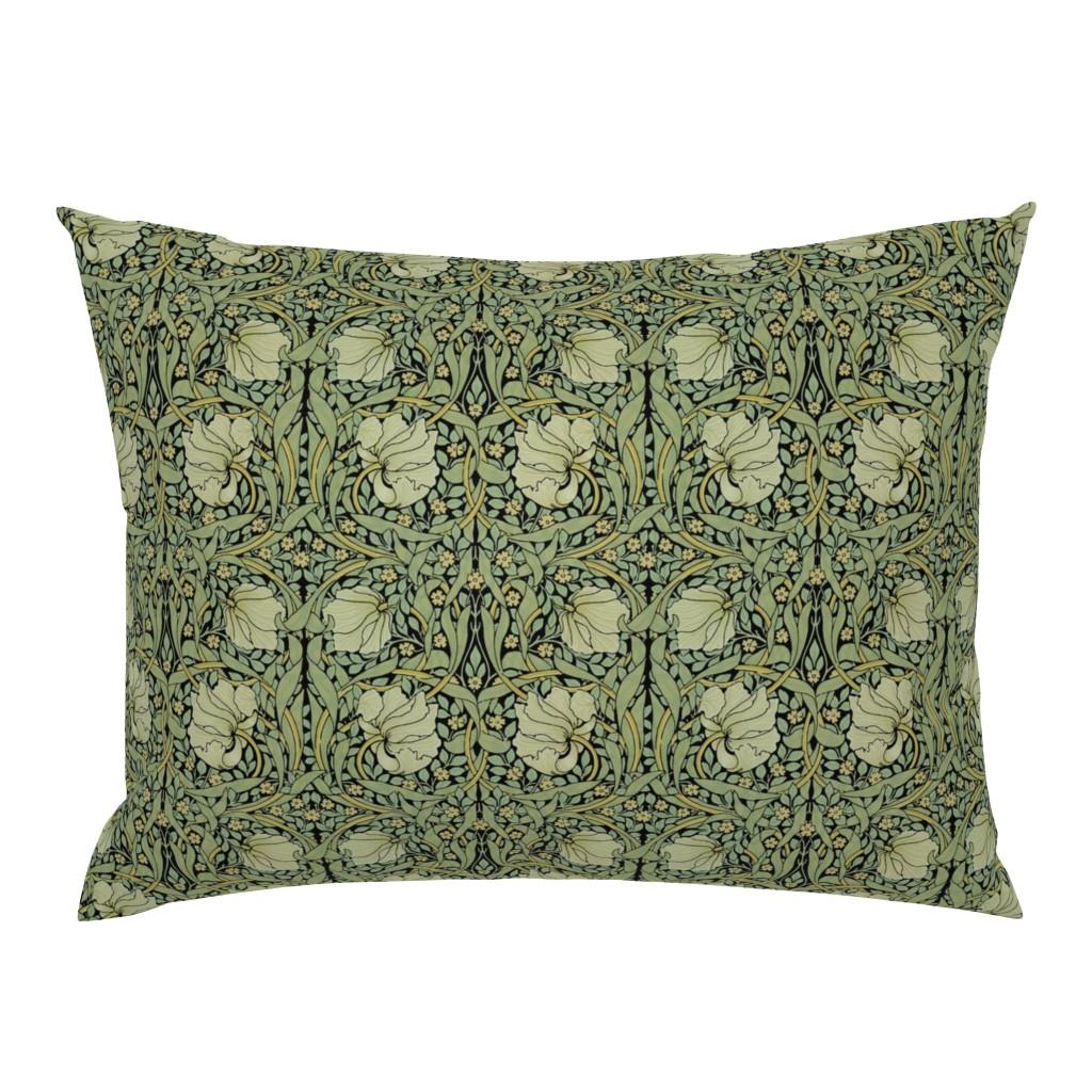 Standard Pillow Shams |   William Morris ~ Antiqued Pimpernel ~ Original on Black ~ Medium Standard Pillow Sham Bedding Standard Pillow Shams