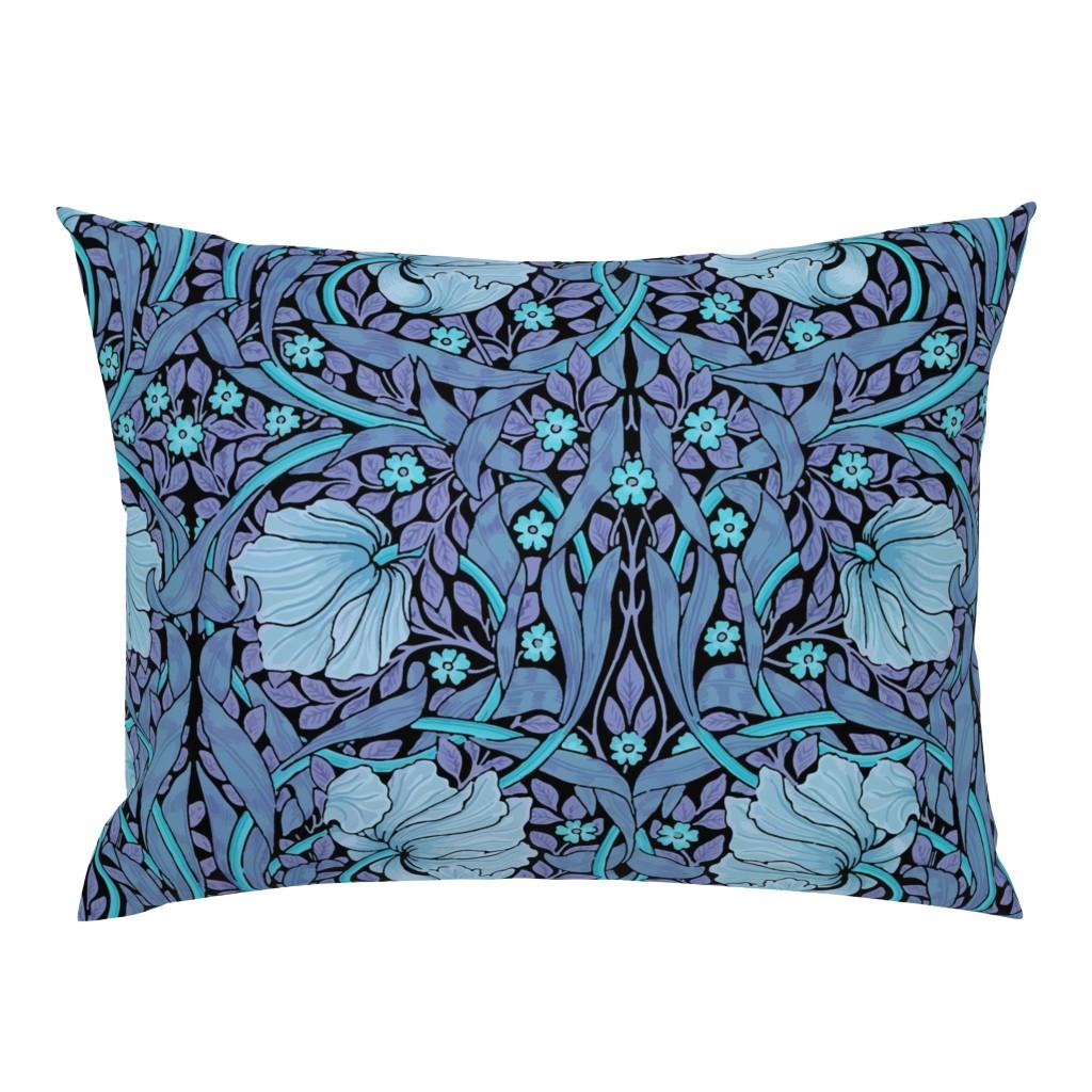 Standard Pillow Shams |   William Morris ~ Antiqued Pimpernel ~ Twilight on Black  Standard Pillow Sham Bedding Standard Pillow Shams