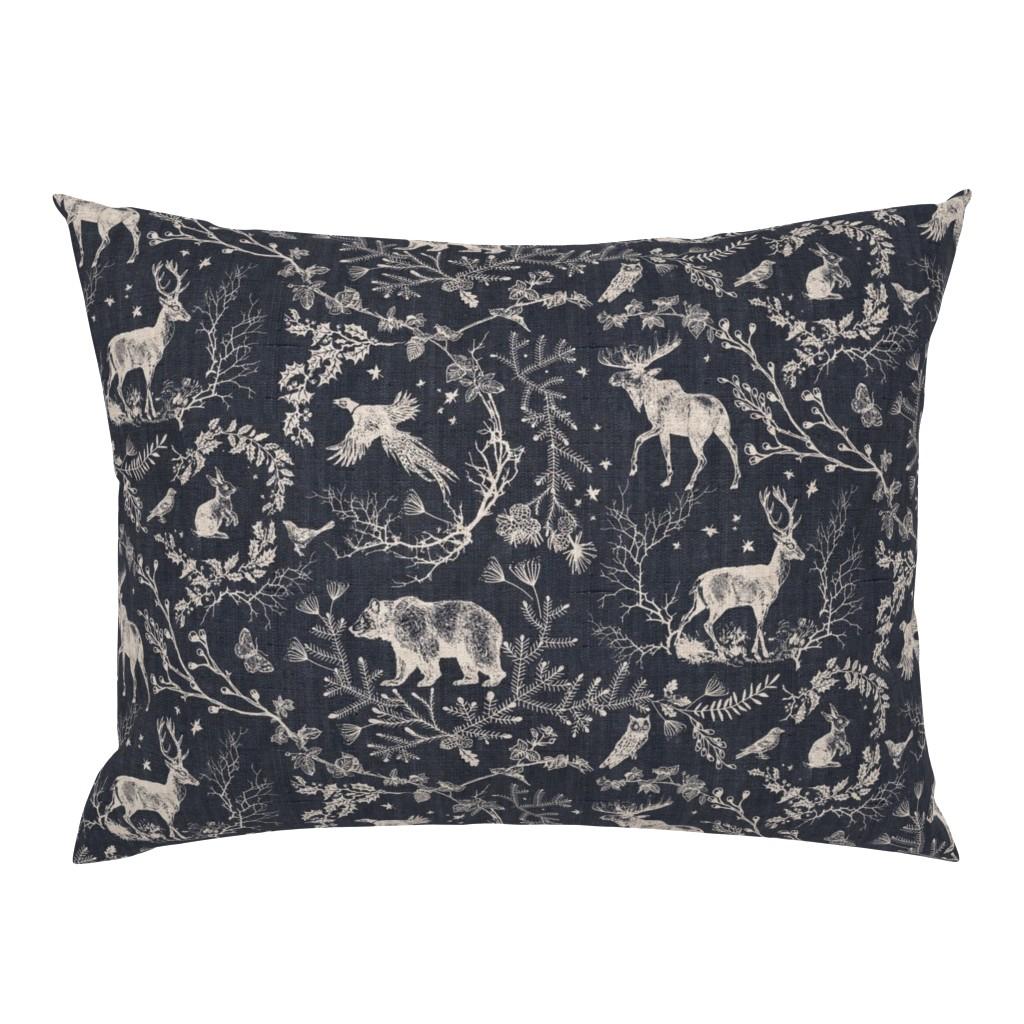 Standard Pillow Shams |   Winter Woodland Toile (black solid/burlap) LRG  Standard Pillow Sham Bedding Standard Pillow Shams